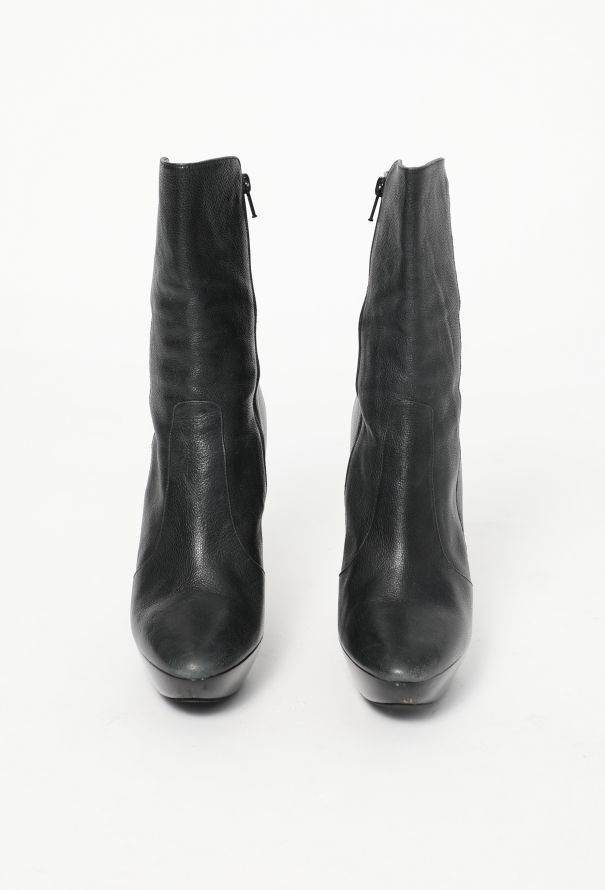Balenciaga F/W 2004 Leather Wedge Boots - 4