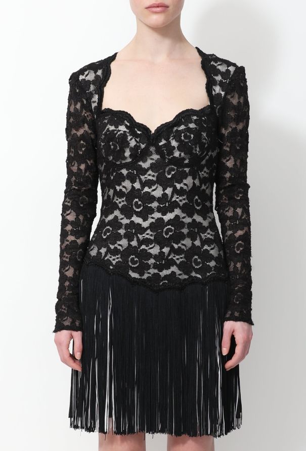 Embroidered Lace Evening Dress - 2