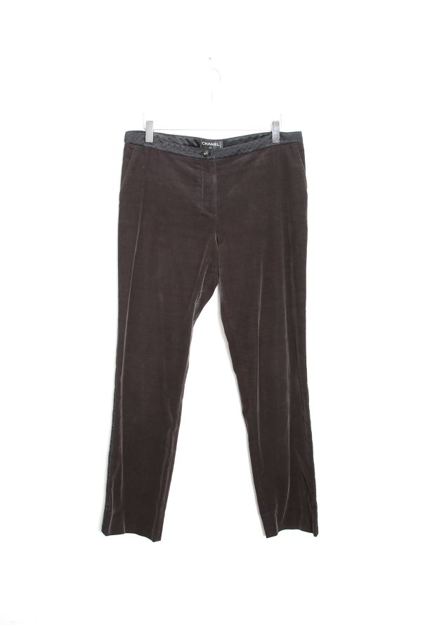 Chanel Quilted 'CC' Trim Corduroy Trousers - 6