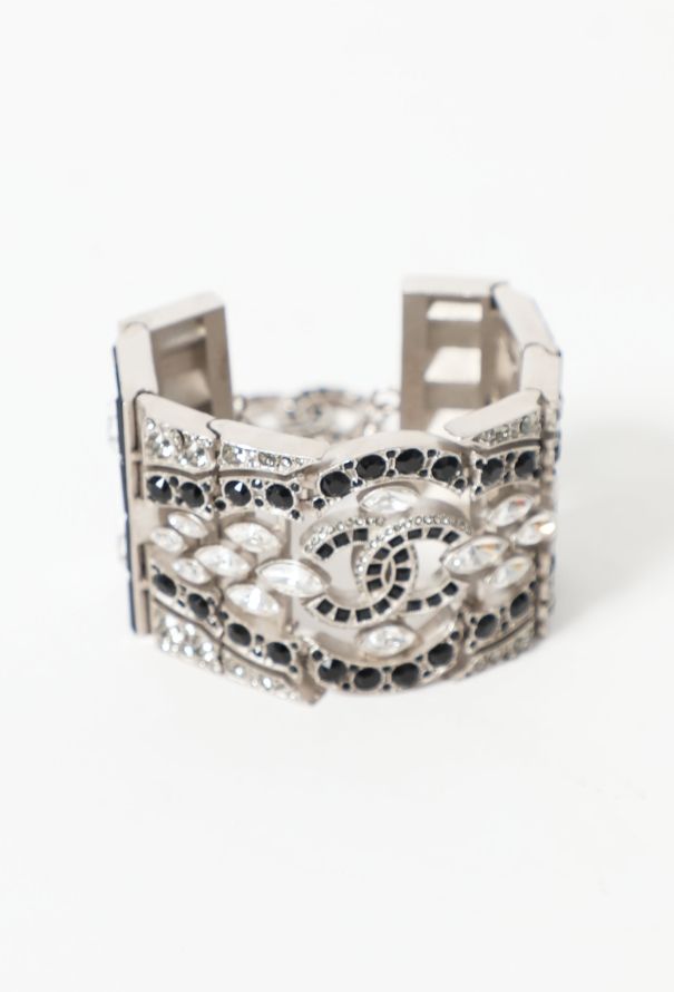 Chanel F/W 2015 Strass 'CC' Bracelet - 3