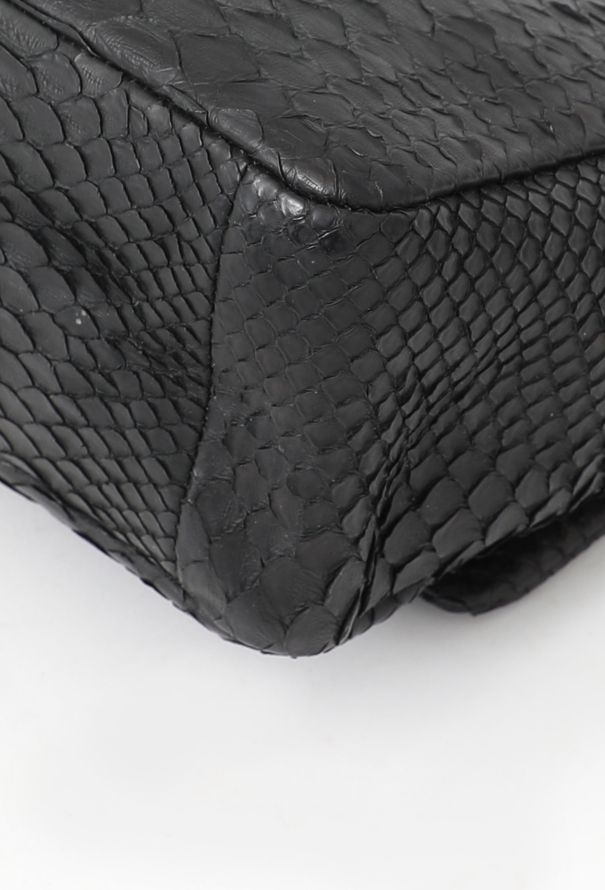 Chanel Matte Python 2.55 Jumbo  So Black Flap Bag - 9