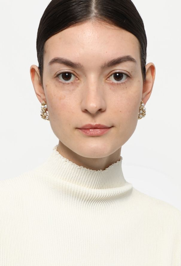 Fred 18k Yellow Gold, Diamond & Cultured Pearls Earrings - 2