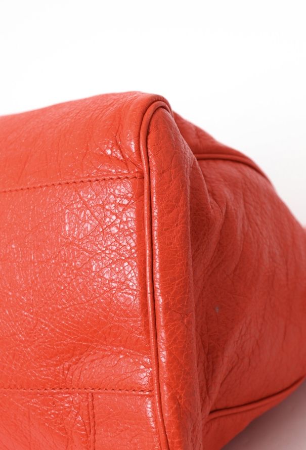 Balenciaga Orange Lambskin Velo Bag - 9