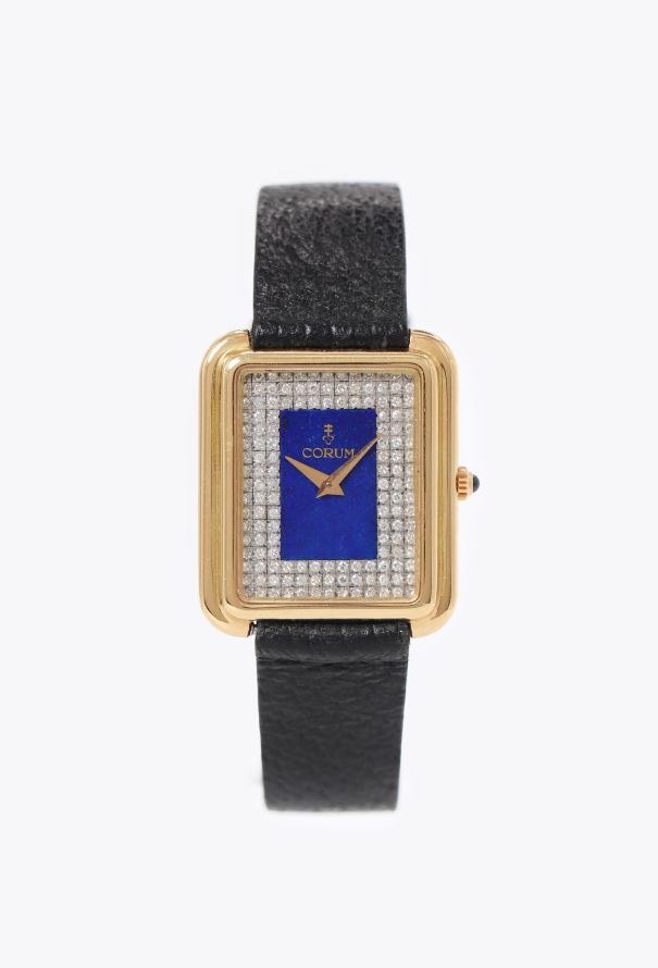Corum 1970s 18k Yellow Gold, Diamond & Lapis Lazuli Watch - 1