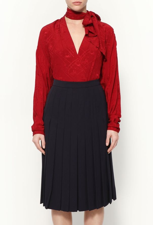 Hermès '80s Silk Lavallière Skirt Ensemble - 2