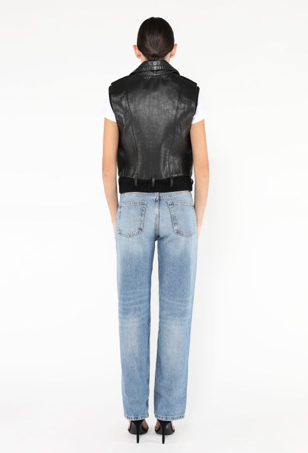 Balenciaga F/W 2002 Leather Bomber Vest - 6