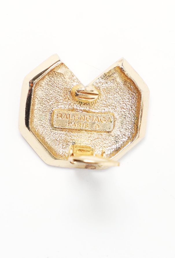 Balenciaga Vintage Embellished Heart Clip Earrings - 4