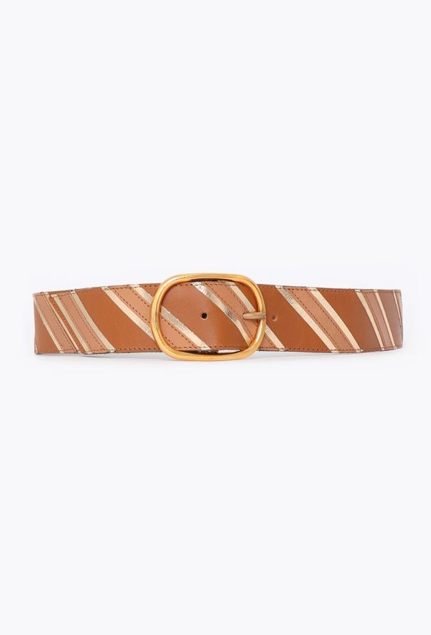 Saint Laurent Vintage Iridescent Striped Belt - 1