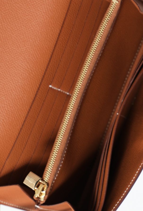 Hermès Gold Evercolor Kelly To-Go Wallet - 10