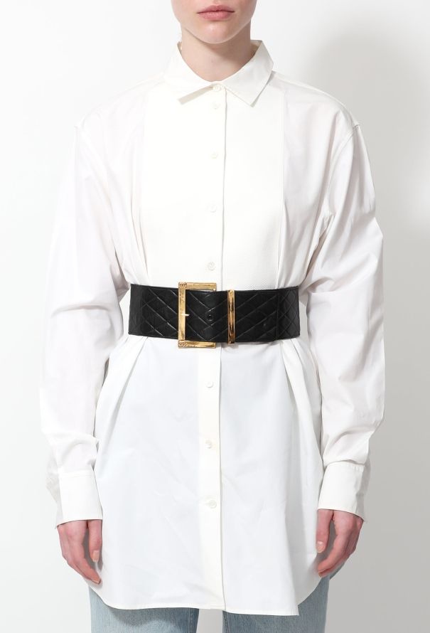 Chanel Quilted 'CC' Leather Belt - 1