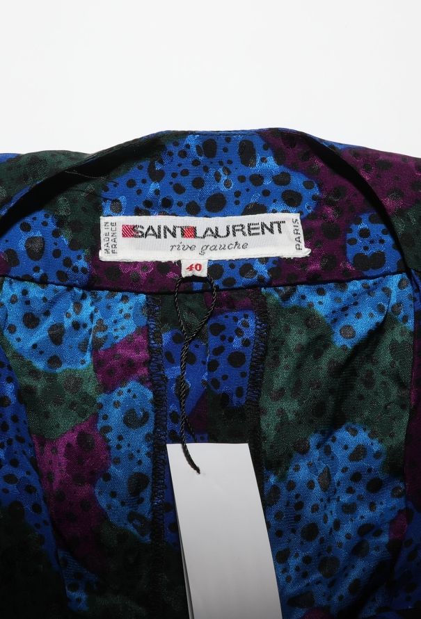 Saint Laurent F/W 1985 Silk Wrap Dress - 6