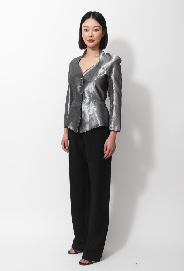 Thierry Mugler Vintage Metallic Peplum Top - 3