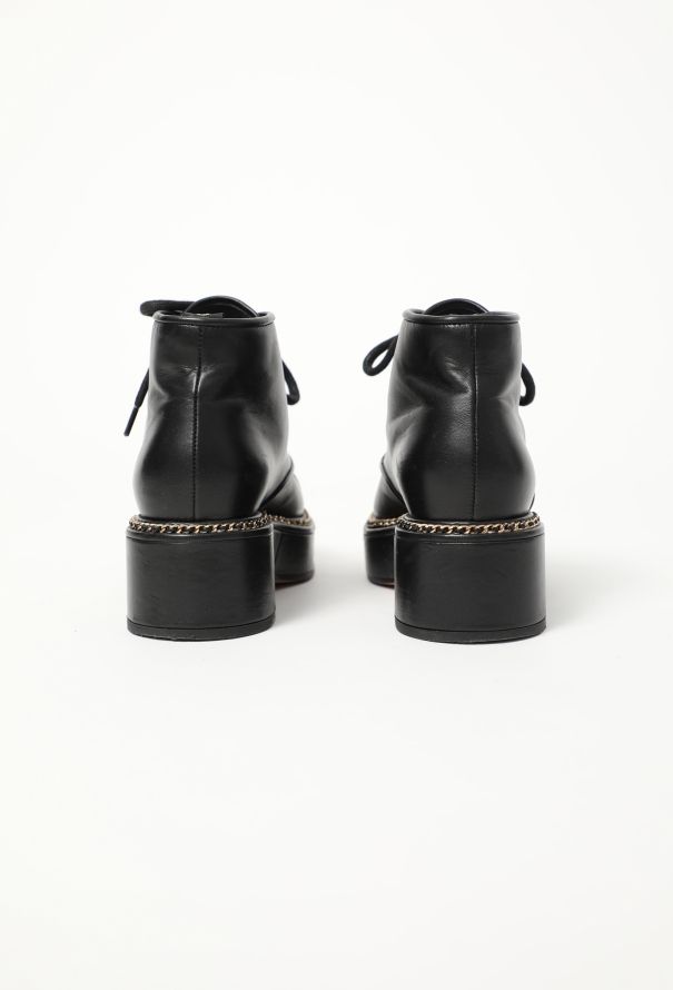 Chanel 2020 Chainlink Leather 'CC' Boots - 5