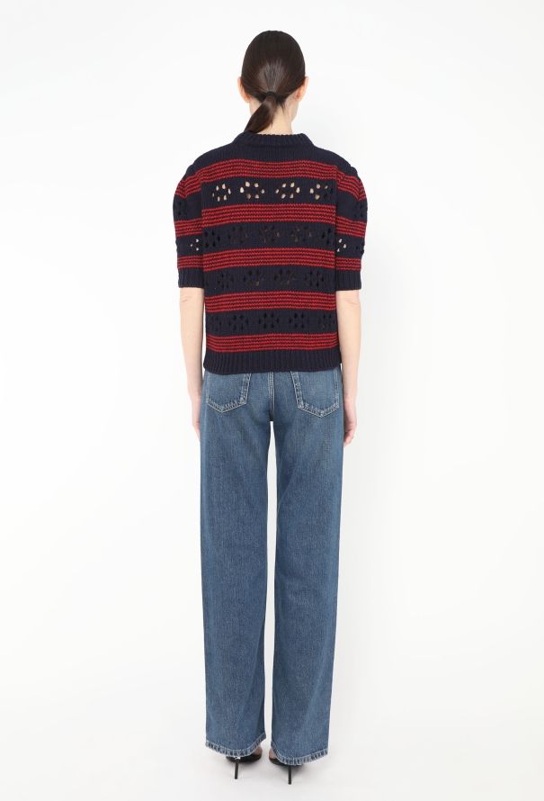 Miu Miu F/W 2015 Striped Cut-Out Sweater - 4
