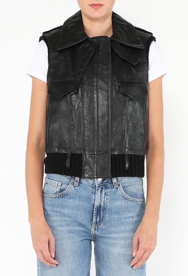 Balenciaga F/W 2002 Leather Bomber Vest - 1