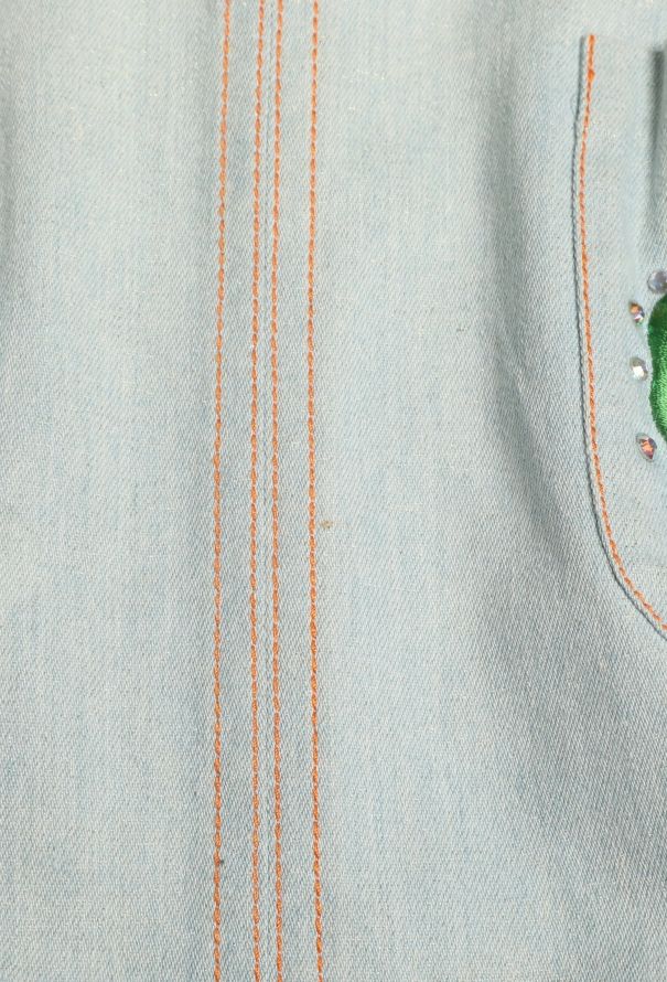 Christian Dior 2002 Butterfly Embellished Denim Skirt - 9