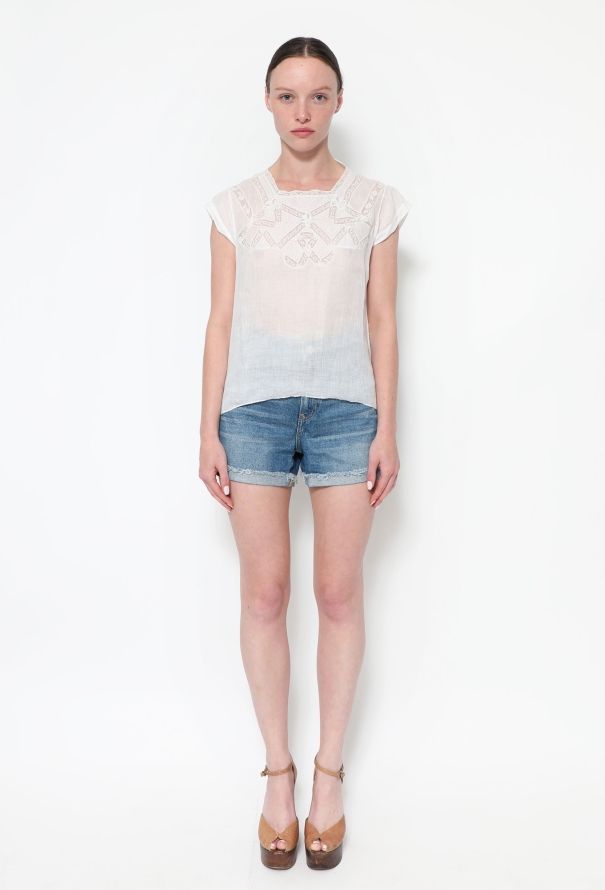 Exquisite Vintage Antique Lace Embroidered Cotton Top - 2