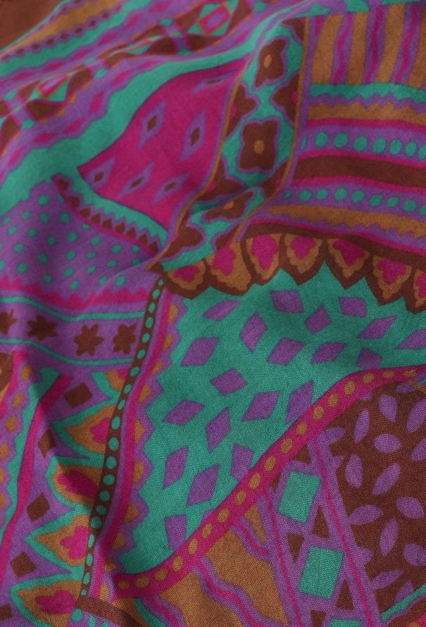 Saint Laurent Vintage Graphic Floral Scarf - 6