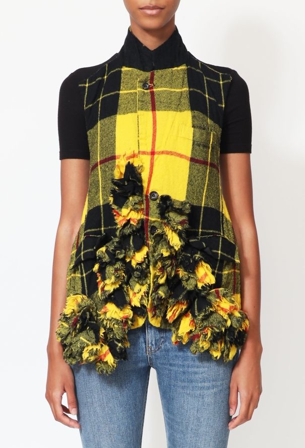 Comme des Garçons F/W 2000 Plaid Frayed Chainlink Vest - 4