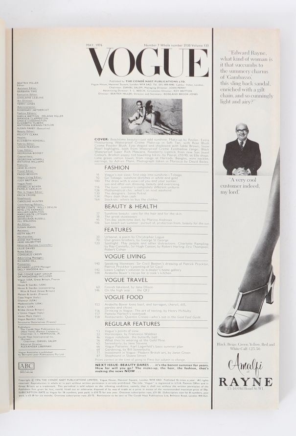 VOGUE UK 1976 David Bailey Summer Issue Set - 3