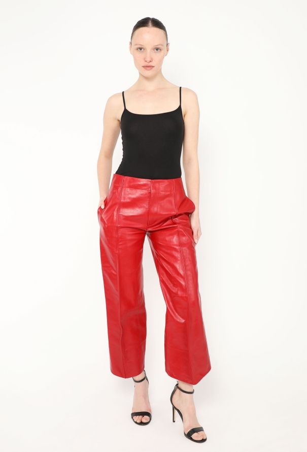 Bottega Veneta F/W 2022 Cropped Leather Trousers - 3