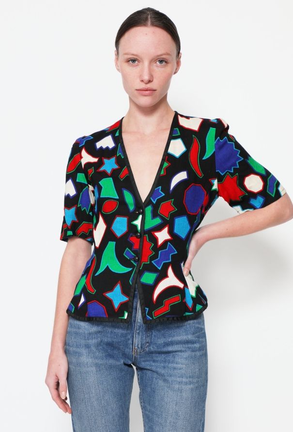 Saint Laurent COLLECTOR S/S 1983 Abstract 'Matisse' Top - 1