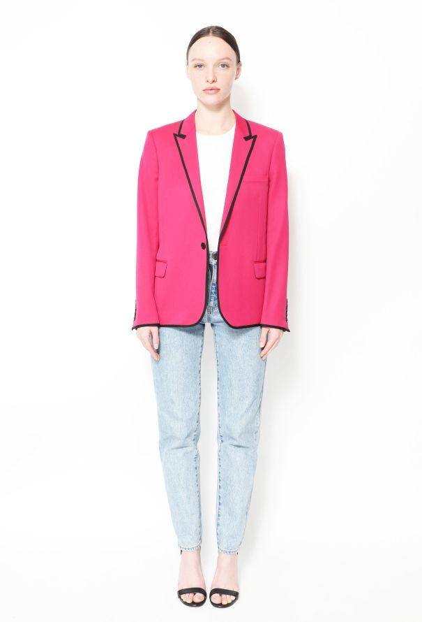 Saint Laurent S/S 2014 Notched Trim Blazer - 3