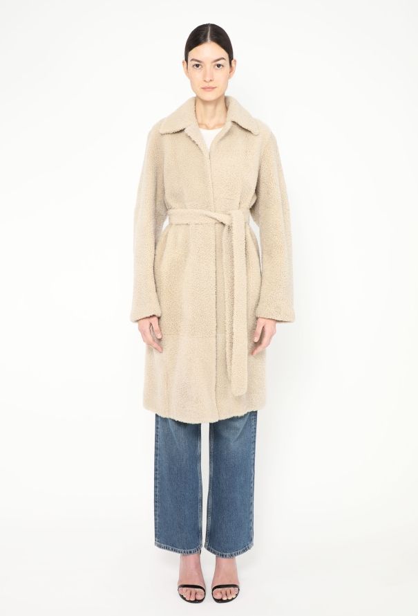 Céline Teddy Shearling Belted Coat - 4