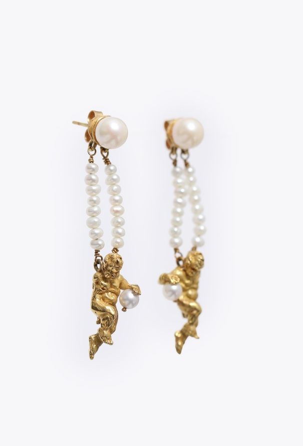 Modern Fine Jewelry Germano Gioielleria 18k Yellow Gold & Pearl Earrings - 4