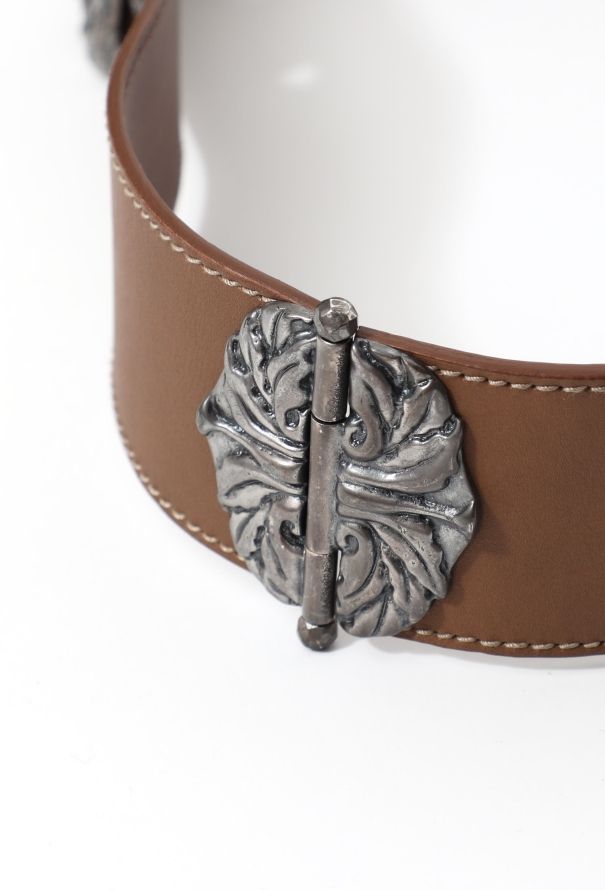 Bottega Veneta Engraved Leather Buckle Belt - 3