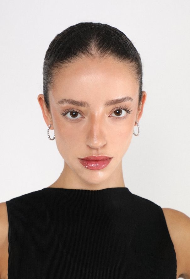 Modern Fine Jewelry 18K White Gold & Diamond Inside-Out Hoop Earrings - 4