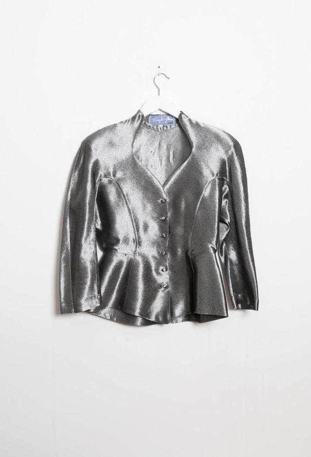 Thierry Mugler Vintage Metallic Peplum Top - 6