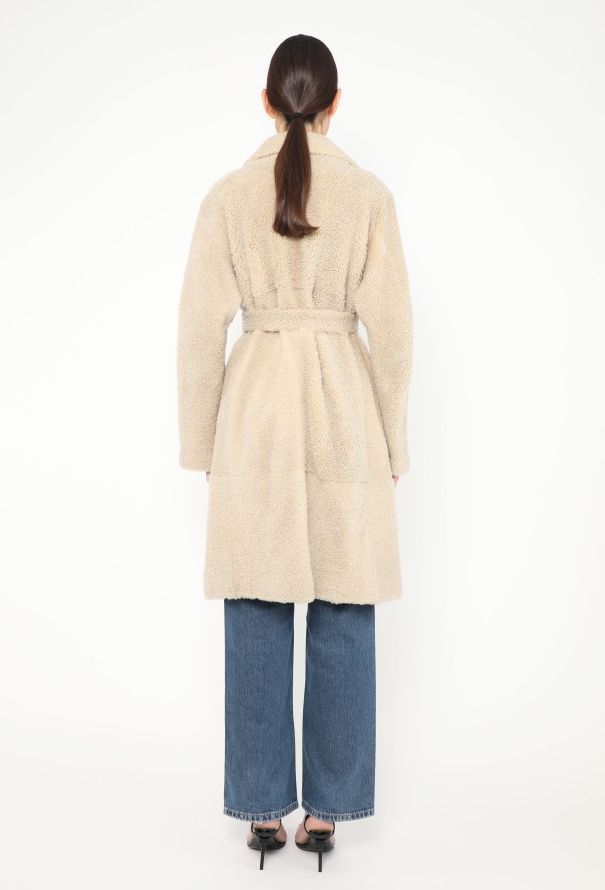Céline Teddy Shearling Belted Coat - 6