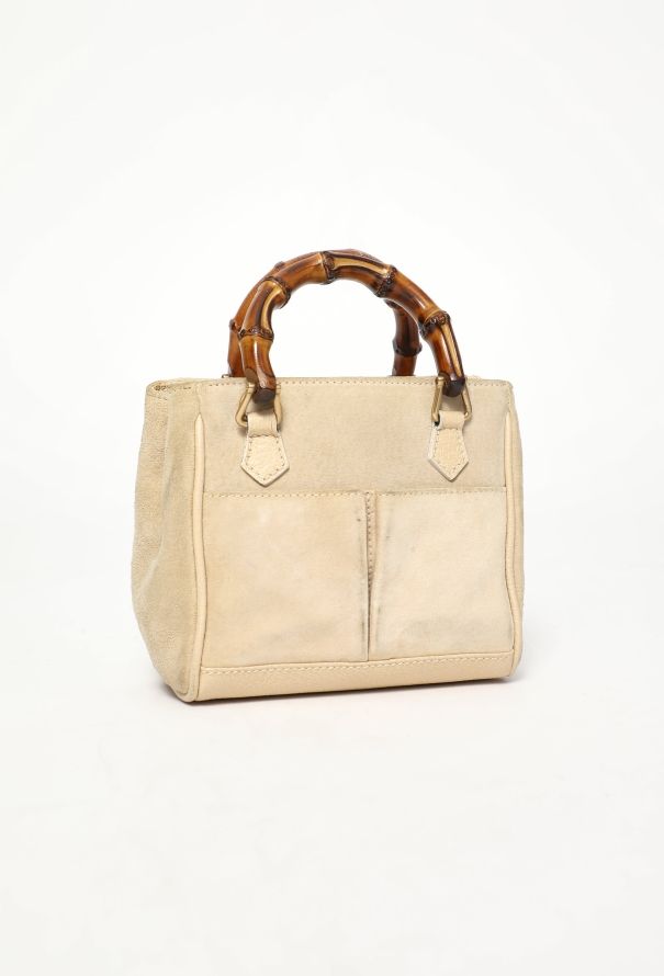 Gucci Vintage Suede Bamboo Mini Bag - 3
