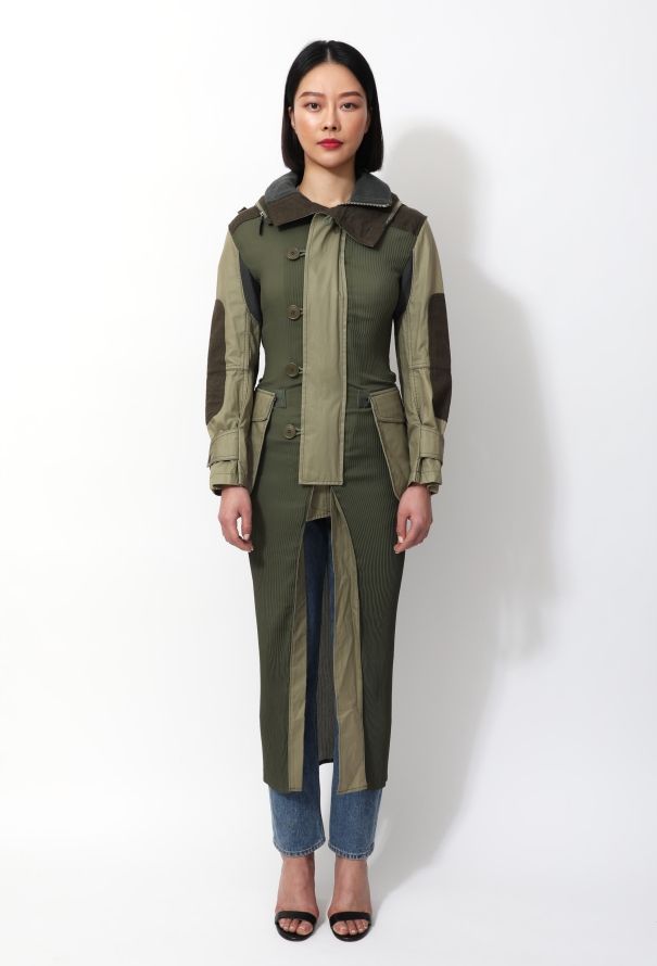 Junya Watanabe Khaki Deconstructed Trench Coat - 1