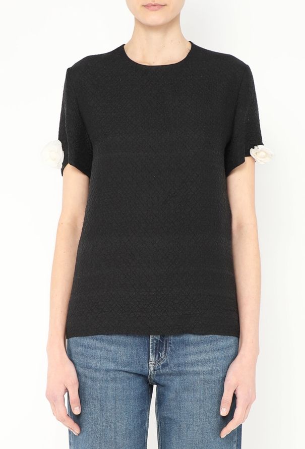 Chanel 2020 Camelia Brooch Silk Top - 1