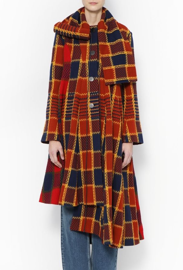 Loewe 2020 Asymmetrical Checkered Coat - 4