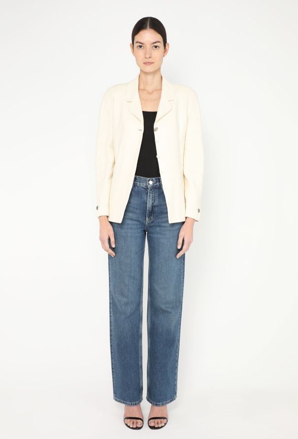 Chanel 1998 Linen 'CC' Button Jacket - 3