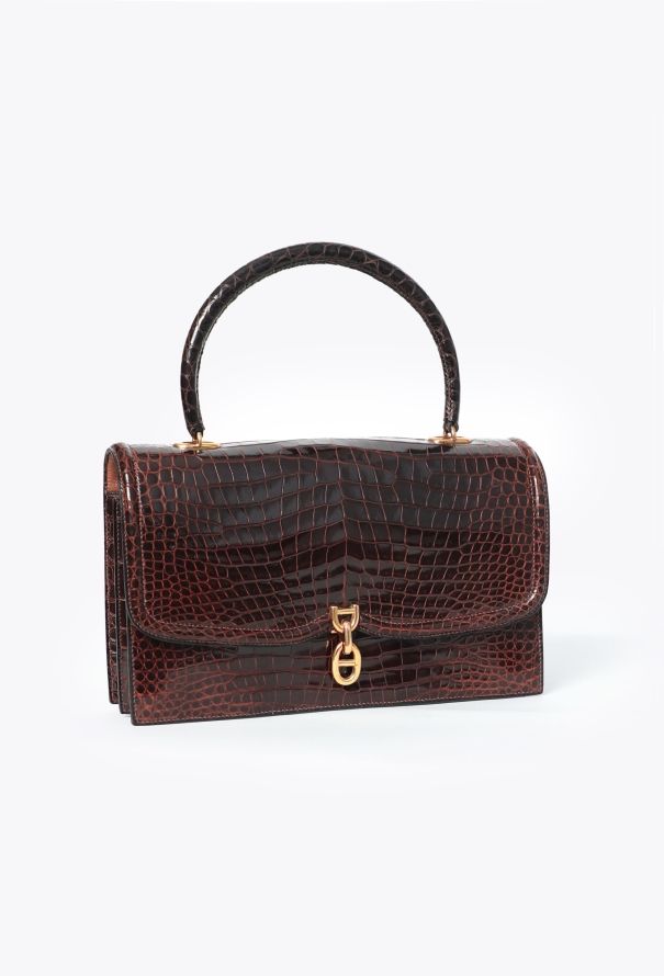 Hermès Vintage Brown Porosus Morabito  Bag - 2