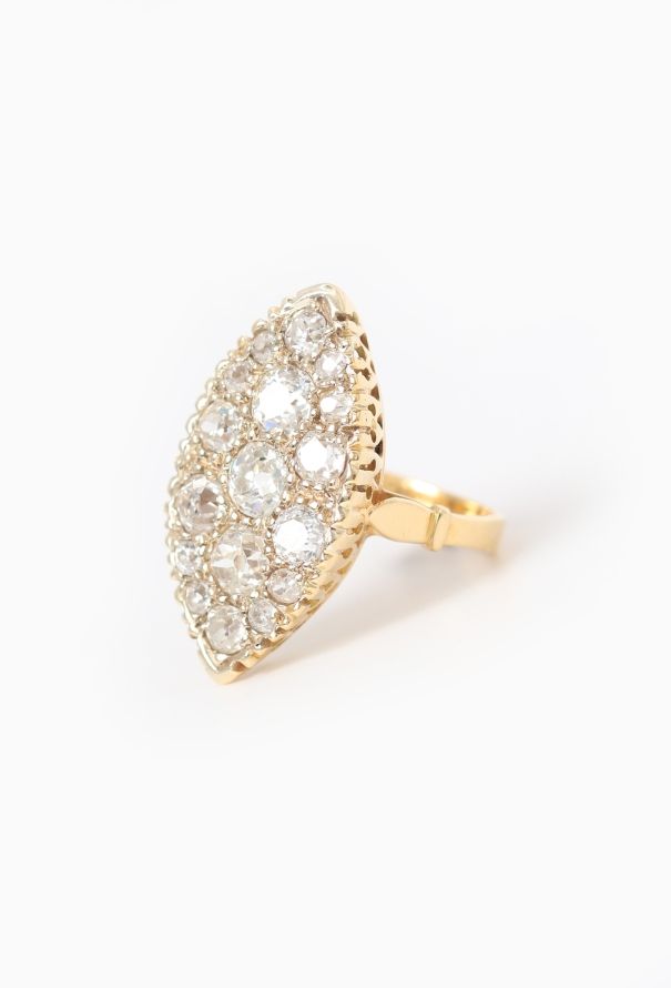 Vintage Fine Jewelry 18k Yellow Gold & Diamond Marquise Ring - 3