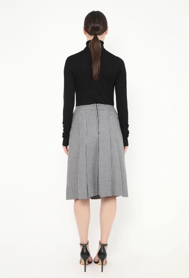 Céline '70s Triomphe Houndstooth Skirt - 3
