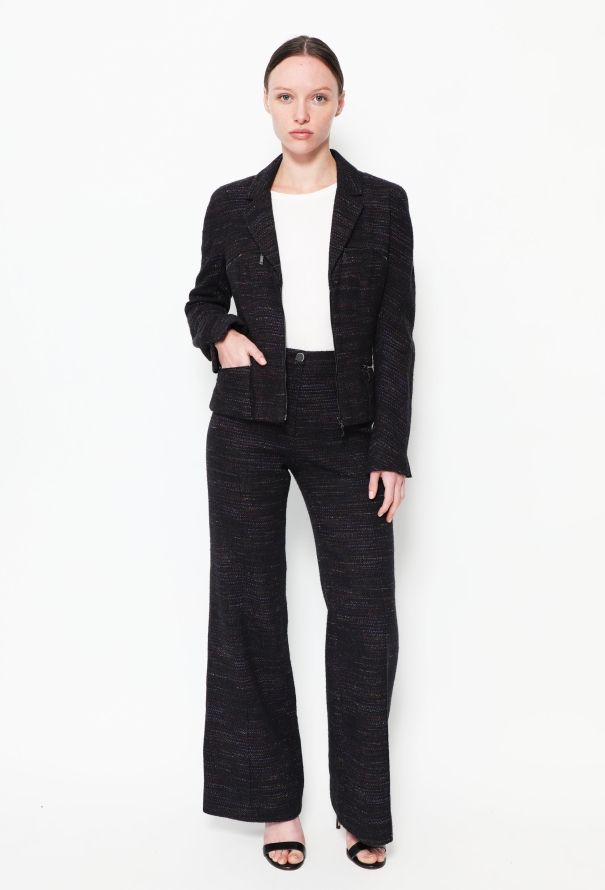 Chanel Tweed Zip Jacket & Trouser Ensemble - 4
