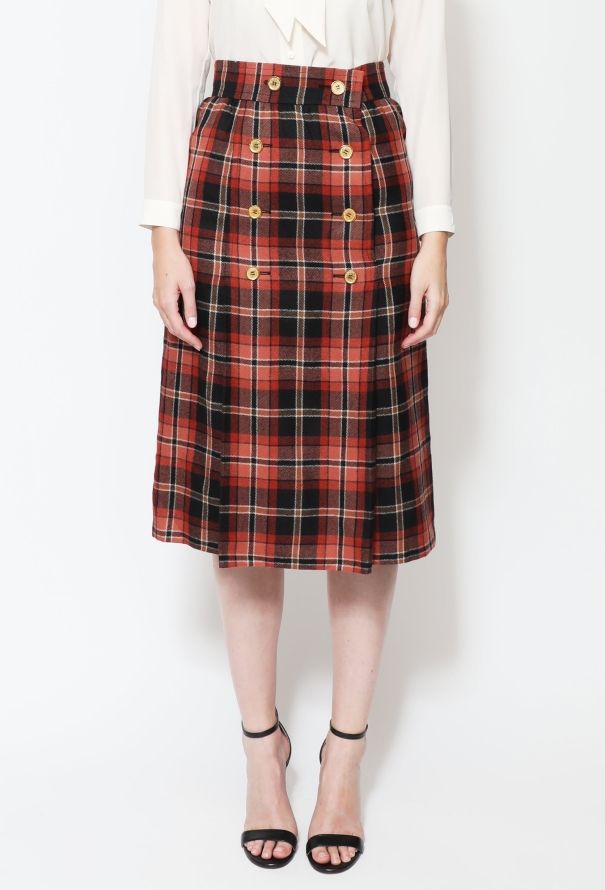 Saint Laurent F/W 1984 Plaid Twill Skirt - 3