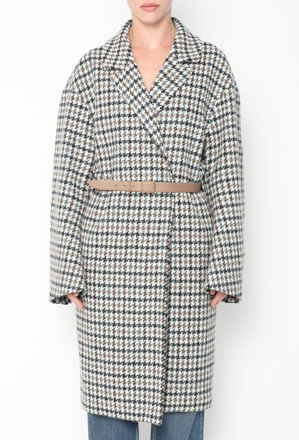 Loro Piana 2020 Belted Cashmere Houndstooth Coat - 3