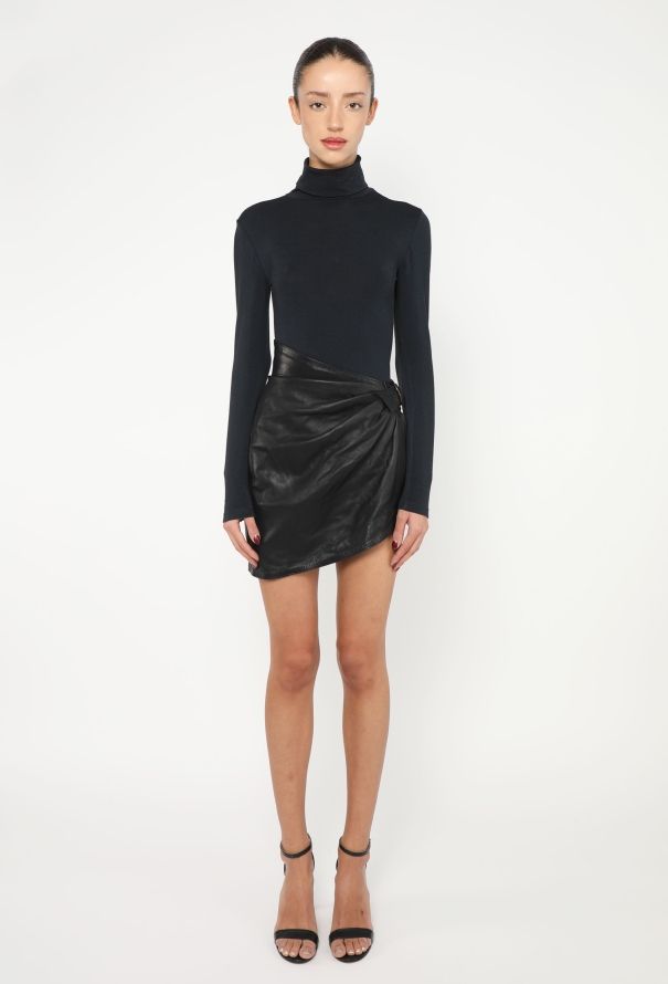 Alaïa RARE F/W 1983 Leather Wrap Skirt - 4
