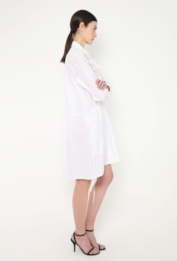 Chloé Ruffled Poplin Lace Shirt Dress - 4