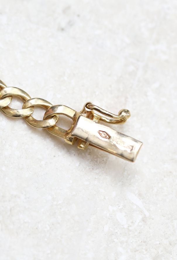 Vintage Fine Jewelry 18k Gold & Diamond Chainlink Necklace - 7