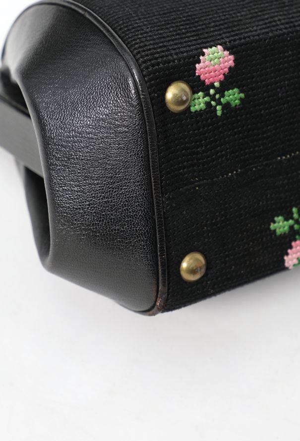 Floral Top Handle Bag - 10