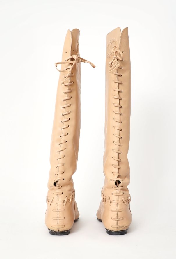 Chanel Resort 2011 Leather Lace-Up Boots - 6
