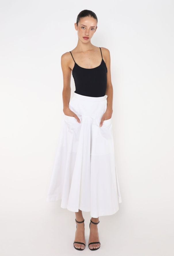 Saint Laurent Vintage Flared Cotton Skirt - 1